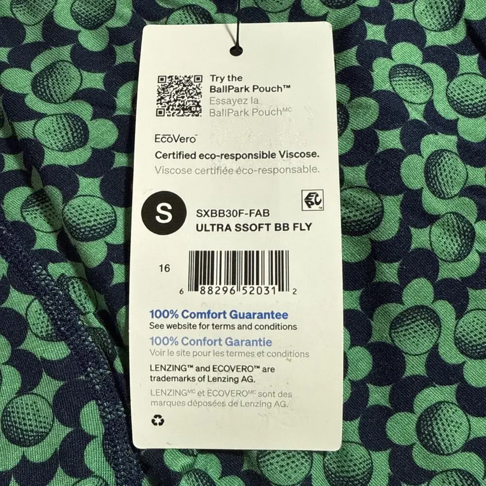 SAXX Boxer Briefs Men Small Green Golf Ball Print Ultra Super Soft NWT